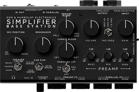 DSM &amp; Humboldt Electronics Bass Station Preamp - Electric Bass Guitar Preamp - 3-Band EQ - Black