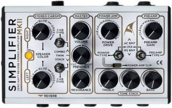 DSM & Humboldt - Simplifier MK-2 II DLX Zero Watt Dual Channel & Reverb Stereo Amplifier, Micro Amp, Mini Amp, Easy-to-Use Analog AMP Simulation with Headphone Output & AUX Slots - 200mA & 9 to 12 V
