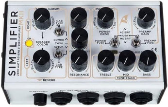 DSM & Humboldt - Simplifier MK-2 II DLX Zero Watt Dual Channel & Reverb Stereo Amplifier, Micro Amp, Mini Amp, Easy-to-Use Analog AMP Simulation with Headphone Output & AUX Slots - 200mA & 9 to 12 V