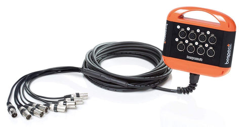 Bespeco XTRA800L10 Stage Box, xlr, Black and Orange
