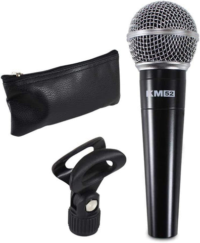 Studiomaster KM52 Wired Balanced Microphone 5m Cable Stand Clip Protective Case
