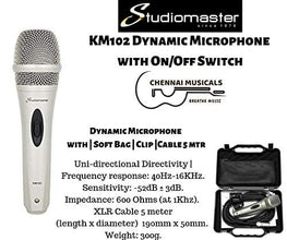 STUDIOMASTER (UK ORIGINAL) KM102 MICROPHONE with Case holder 5meter cable