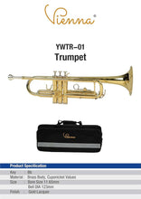 Vienna YWTR-01 Trumpet Bb Scale Gold Lacquer Sold By ChennaiMusicals
