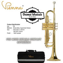 Vienna YWTR-01 Trumpet Bb Scale Gold Lacquer Sold By ChennaiMusicals