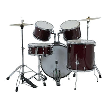 Havana 104-5WR 5-Piece Junior Acoustic Drum Kit With Hardware- Wine Red