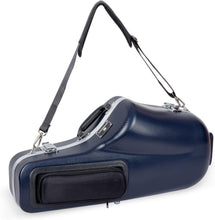 Crossrock CRA862ASBL ABS Alto Saxophone Hard Case with Removable Shoulder Strap, Accessory Pocket, Locking Latch (Blue)