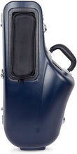 Crossrock CRA862ASBL ABS Alto Saxophone Hard Case with Removable Shoulder Strap, Accessory Pocket, Locking Latch (Blue)