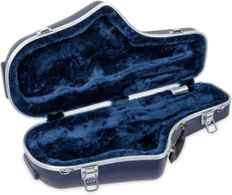 Crossrock CRA862ASBL ABS Alto Saxophone Hard Case with Removable Shoulder Strap, Accessory Pocket, Locking Latch (Blue)