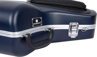 Crossrock CRA862ASBL ABS Alto Saxophone Hard Case with Removable Shoulder Strap, Accessory Pocket, Locking Latch (Blue)