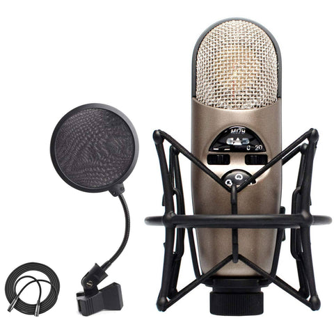 CAD Audio M179 Variable-Pattern Condenser Microphone with Shockmount + On Stage 4-Inch Pop Filter + XLR Mic Cable