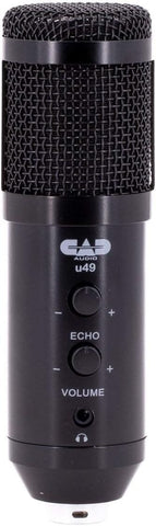 CAD Audio U49 USB Large Format Side Address Studio Microphone with Headphone Monitor and Echo,Black