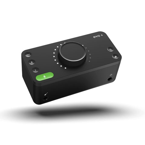 Audient EVO 4 Professional 2in/2out USB Audio Interface for Recording, Live Streaming, Gaming &amp; Podcasting with 48V Phantom Power, Dual XLR, Line &amp; DI Input Plus SmartGain Feature &amp; Free Software Bundle
