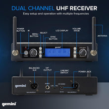 Gemini Sound UHF-6200HL Premium Wireless Lavalier & Headset Mic System - Crystal Clear Audio for Stage Performances and Public