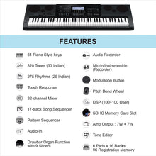 Casio WK7600 76-Key Workstation Keyboard with Power Supply and Piano tones, Black