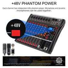 Digimore D-260 Professional 8-Channel Audio Mixer with USB & BT
