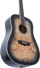 Washburn Deep Forest Burl 6 String Acoustic Guitar, Right, Black Fade (DFBDB)