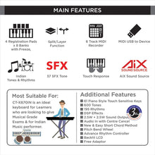 Casio CT-X870IN 61-Key Portable Keyboard With Adapter