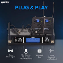 Gemini Sound UHF-6200HL Premium Wireless Lavalier & Headset Mic System - Crystal Clear Audio for Stage Performances and Public