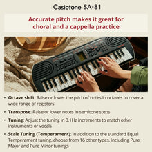 Casiotone Mini Keyboard SA-81 with Piano tones, Black