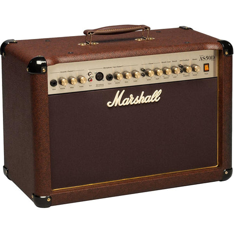 Marshall Acoustic Soloist AS50D 50 Watt Acoustic Guitar Amplifier with 2 Channels, Digital Chorus and Reverb