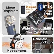 Digimore D-442 Dual Condenser Microphone Kit for Singing with D-220 Sound Card