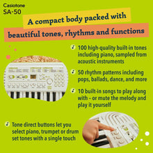 Casiotone Mini Keyboard SA-50 with Piano tones, White