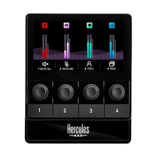 Hercules Stream 200 XLR,Pro audio controller to master your audience and creator mixes live on screen,with mic pre-amp,LCD