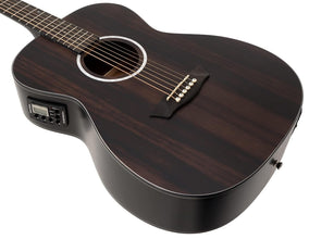 Washburn 6 String Acoustic-Electric Guitar, Right, Striped Ebony (DFEFE)