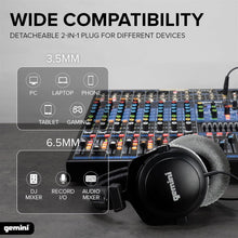 Gemini Sound DJ Equipment Mixing Headset System DJX-1000 Ultimate Over Ear Closed Back Studio Monitor Isolation Recording