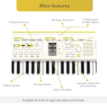 Casiotone Mini Keyboard SA-80 with Piano tones, White (44 Keys)