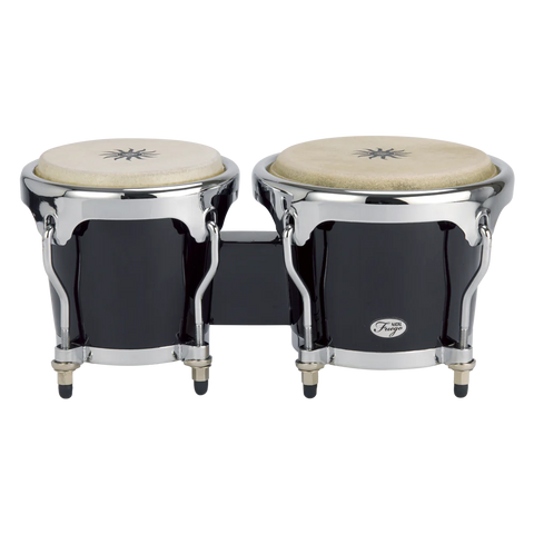 Natal NFU67B-HC Natural Wood Bongos Chrome Hardware, Black Gloss