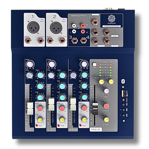 Digimore D-250 4-Channel Professional Audio Mixer with USB &amp; DSP