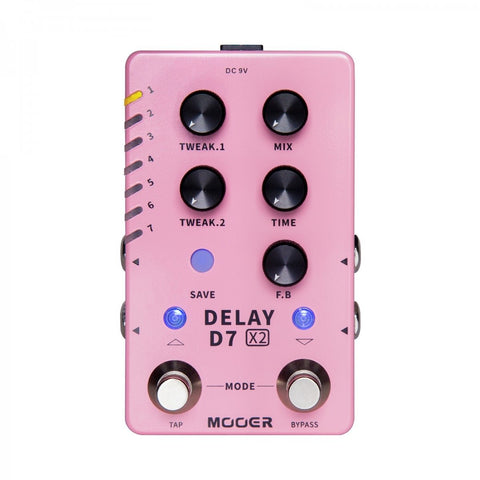 Mooer D7 Delay X2 Dual Footswitch Stereo Delay Pedal