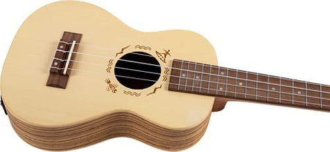 Flight, 4-String Concert Ukulele, SP/Zeb, DUC 525 EQ