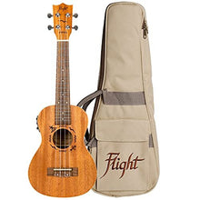 Flight Designer Series DUC523 CEQ Mahogany 4 Strings Concert Ukulele, with Gig Bag, (Natural)