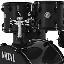 Natal K-EVB-F20-BK Evolution Fusion 5-Piece Acoustic Drum Kit with Hardware& Cymbals, Black