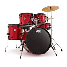 Natal K-EVB-F20-RE Evolution Fusion 5-Piece Acoustic Drum Kit with Hardware & Cymbals, Red