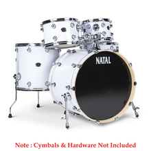 Natal KARB-UF22 WHT Arcadia Birch 5-Piece Shell Pack Acoustic Drum Kit Without Hardware & Cymbals