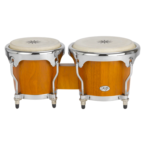 Natal NFU67N-MCH Natural Wood Bongos Chrome Hardware, Matt Honey