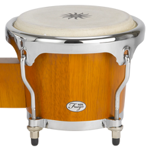 Natal NFU67N-MCH Natural Wood Bongos Chrome Hardware, Matt Honey