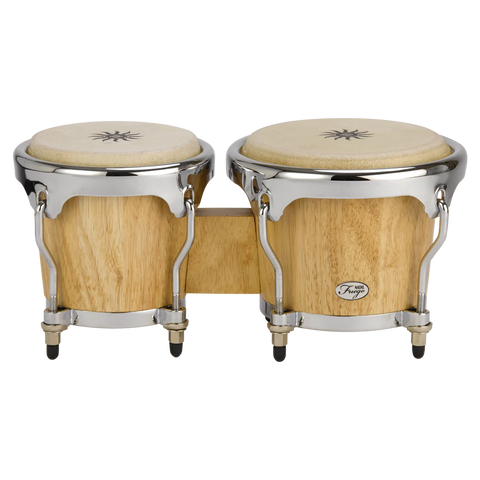 Natal NFU67N-MCN Natural Wood Bongos Chrome Hardware, Matt Natural