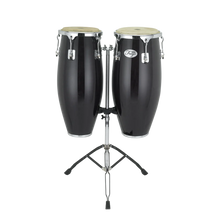 Natal NGU1011-BHC Natural Wood Congas 10inch and 11inch Chrome Hardware Stand, Black Gloss