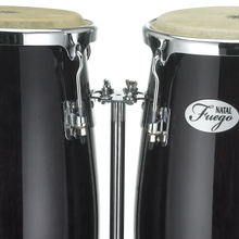 Natal NGU1011-BHC Natural Wood Congas 10inch and 11inch Chrome Hardware Stand, Black Gloss