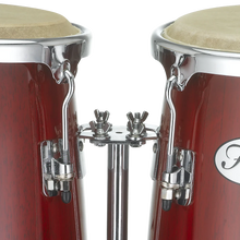 Natal NGU1011-RHC Natural Wood Congas 10inch and 11inch Chrome Hardware Stand, Red Gloss