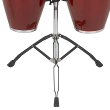 Natal NGU1011-RHC Natural Wood Congas 10inch and 11inch Chrome Hardware Stand, Red Gloss