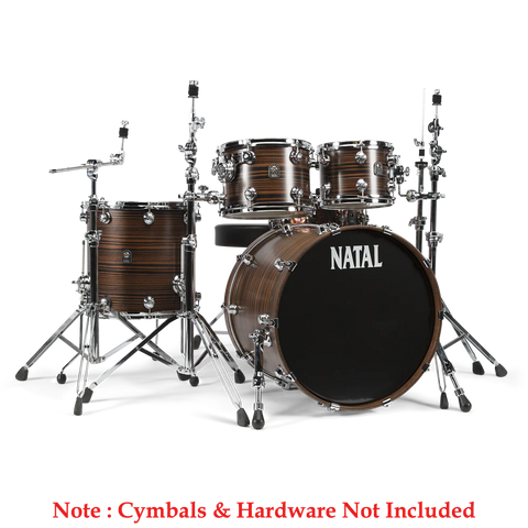Natal Cafe Racer Series UF22 4 Piece Shell Pack Acoustic Drum Kit - veneer