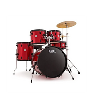 Natal K-EVB-UF20 Evolution Fusion 5-Piece Acoustic Drum Kit with Hardware& Cymbals - Red