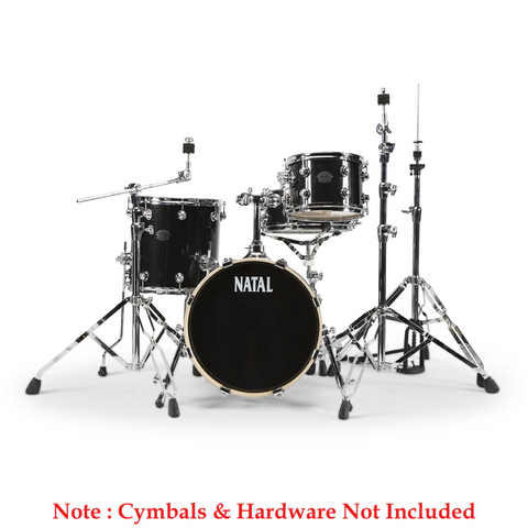 Natal KARB-TJ-BLS Arcadia Birch Series Traditional Jazz TJ 4 Piece Shell Pack Acoustic Drum Kit Without Hardware &amp; Cymbals - Black Sparkle