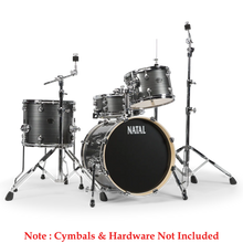 Natal KARB-TJ-GST Arcadia Birch Series Traditional Jazz TJ 4 Piece Shell Pack Acoustic Drum Kit Without Hardware & Cymbals - Grey Strata