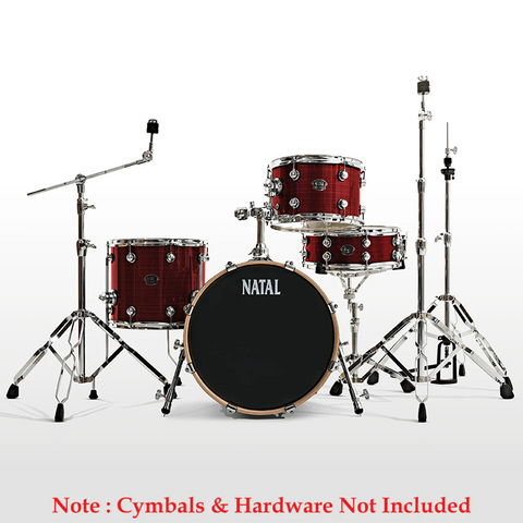 Natal KARB-TJ-RDS Arcadia Birch Series Traditional Jazz TJ 4 Piece Shell Pack Acoustic Drum Kit Without Hardware &amp; Cymbals - Red Sparkle